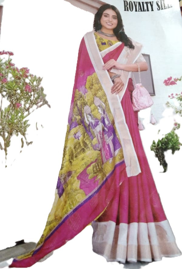 Soft Royalty Silk Voilet Saree