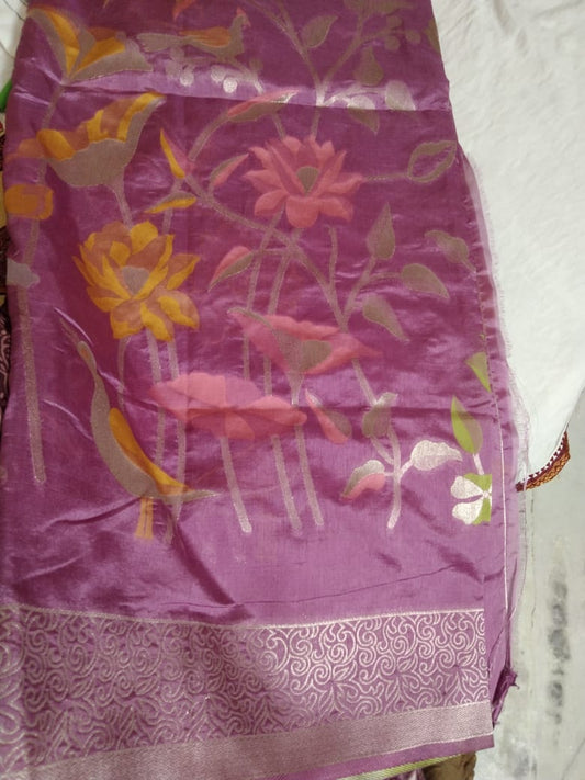 Pure Duplin Banaras Light Rose Pink Colour