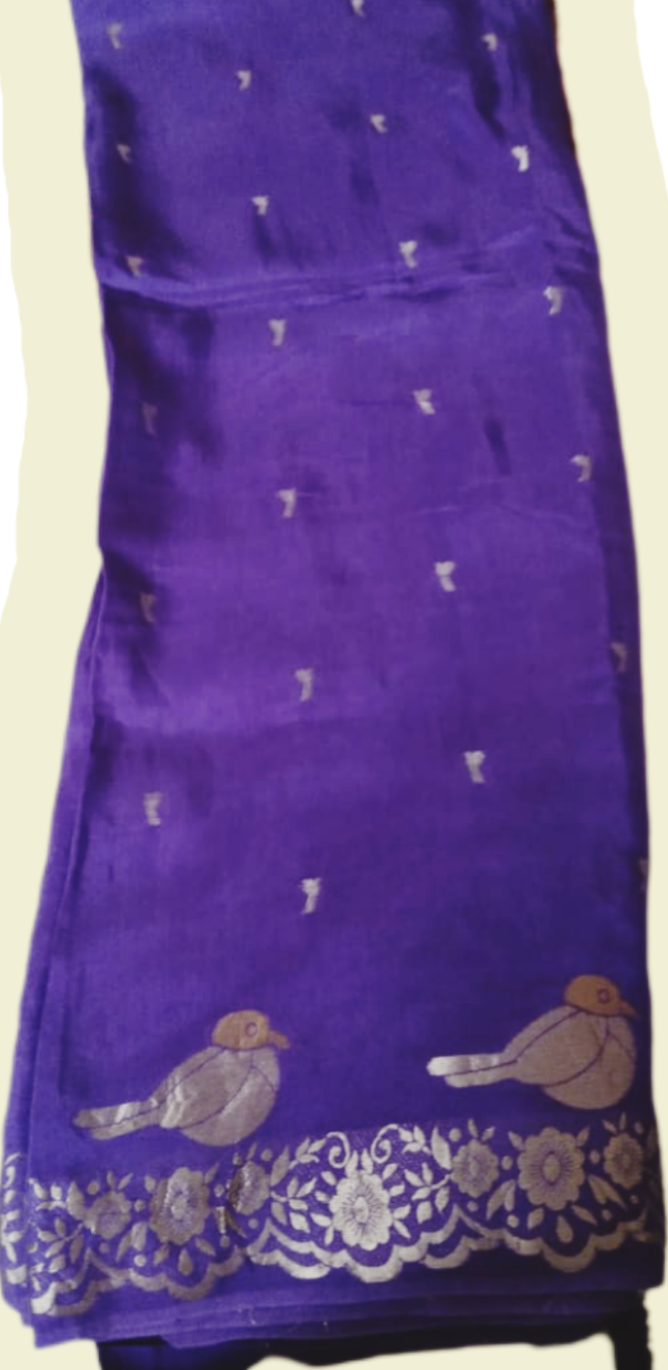 Dola Mashru Soft Fancy Pattu look Saree Dark Violet colour