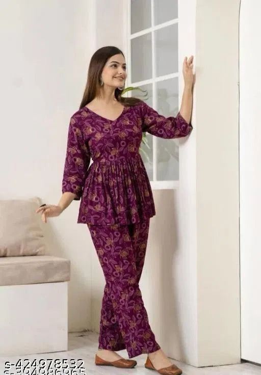 Women's Printed Co-Ord Set, Co-Ord Sets For Girls and Women