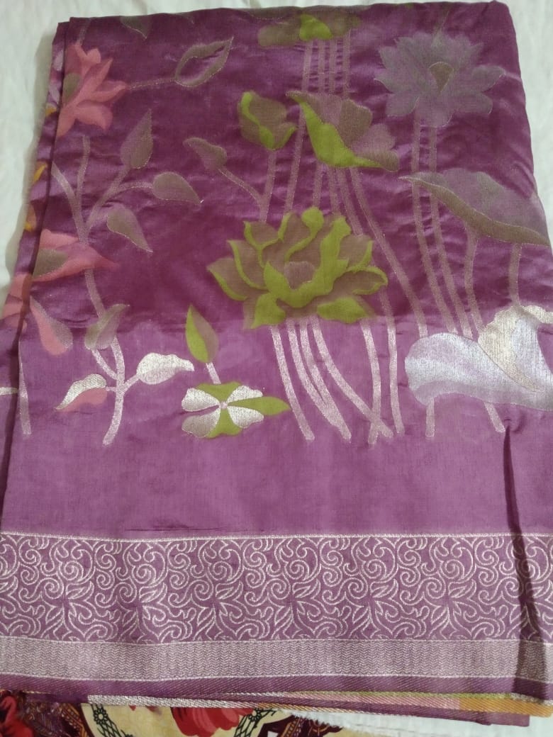 Pure Duplin Banaras Light Rose Pink Colour