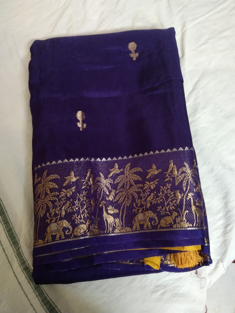 Soft fancy pattu Dark Voilet Saree