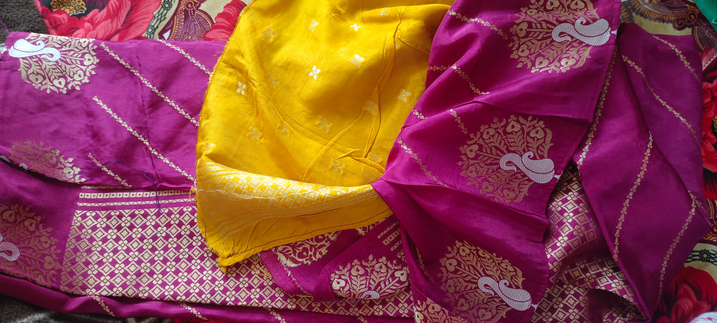 Designer Fancy Occasional/pattu Saree Wine / Magenta  Colour