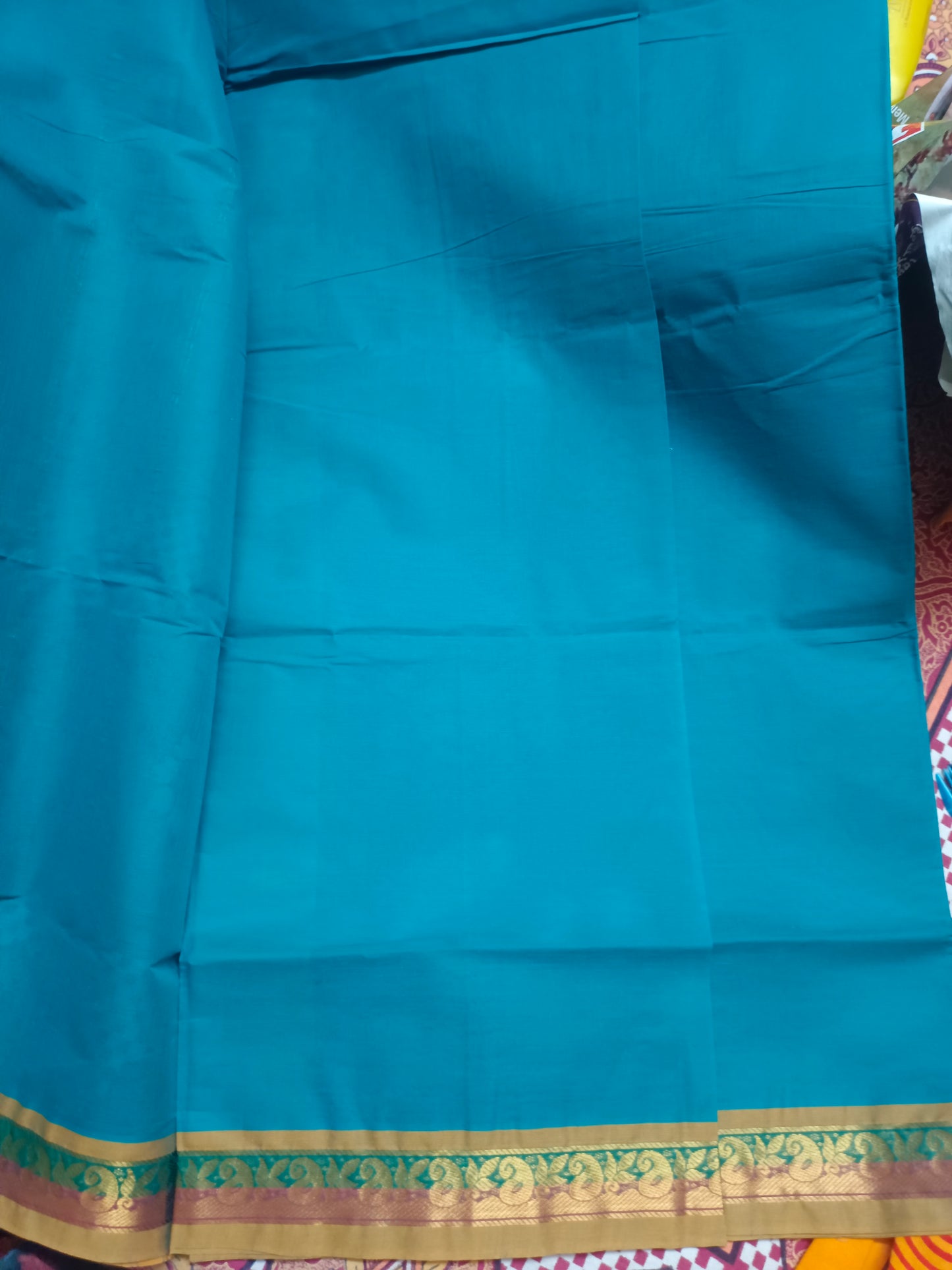 Pure Handloom Cotton Plain Ratnavali Blue colour