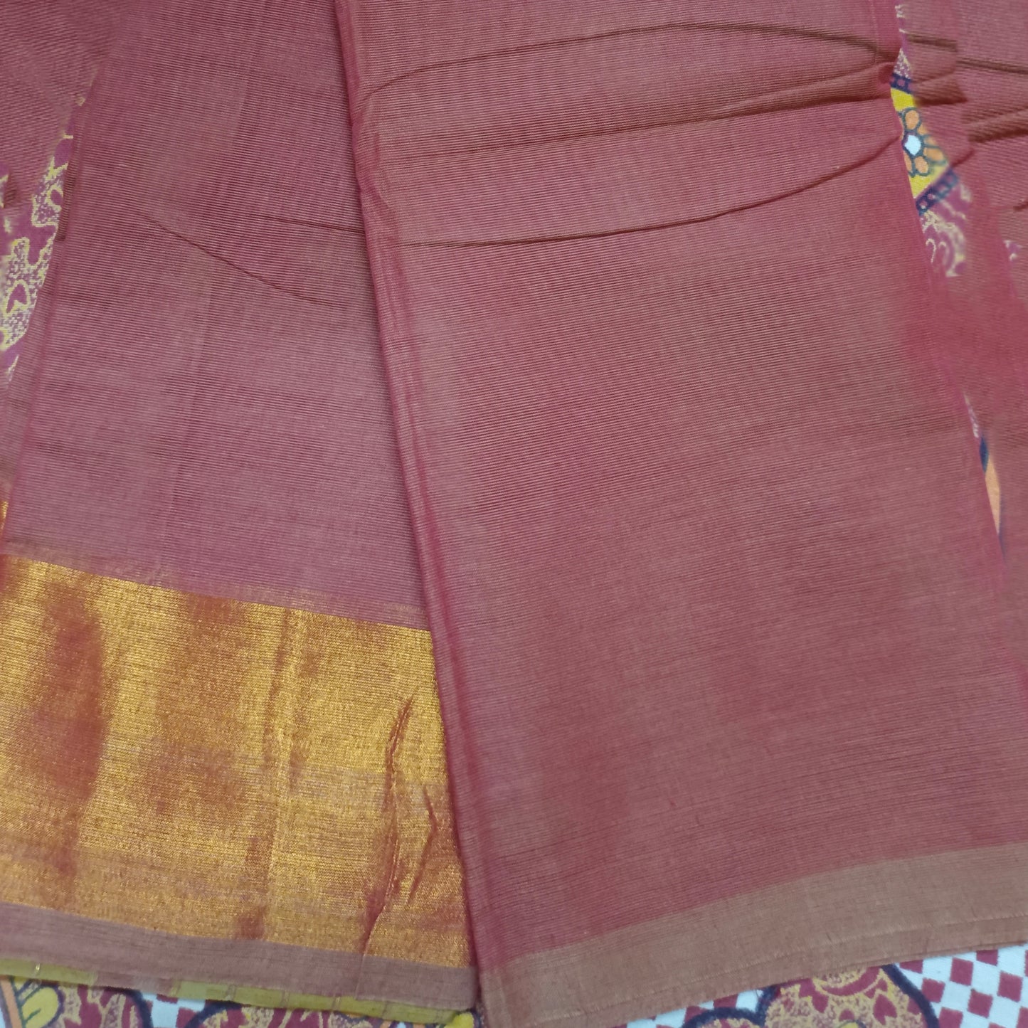 Pure Handloom Cotton Plain Saree with zari Boarder