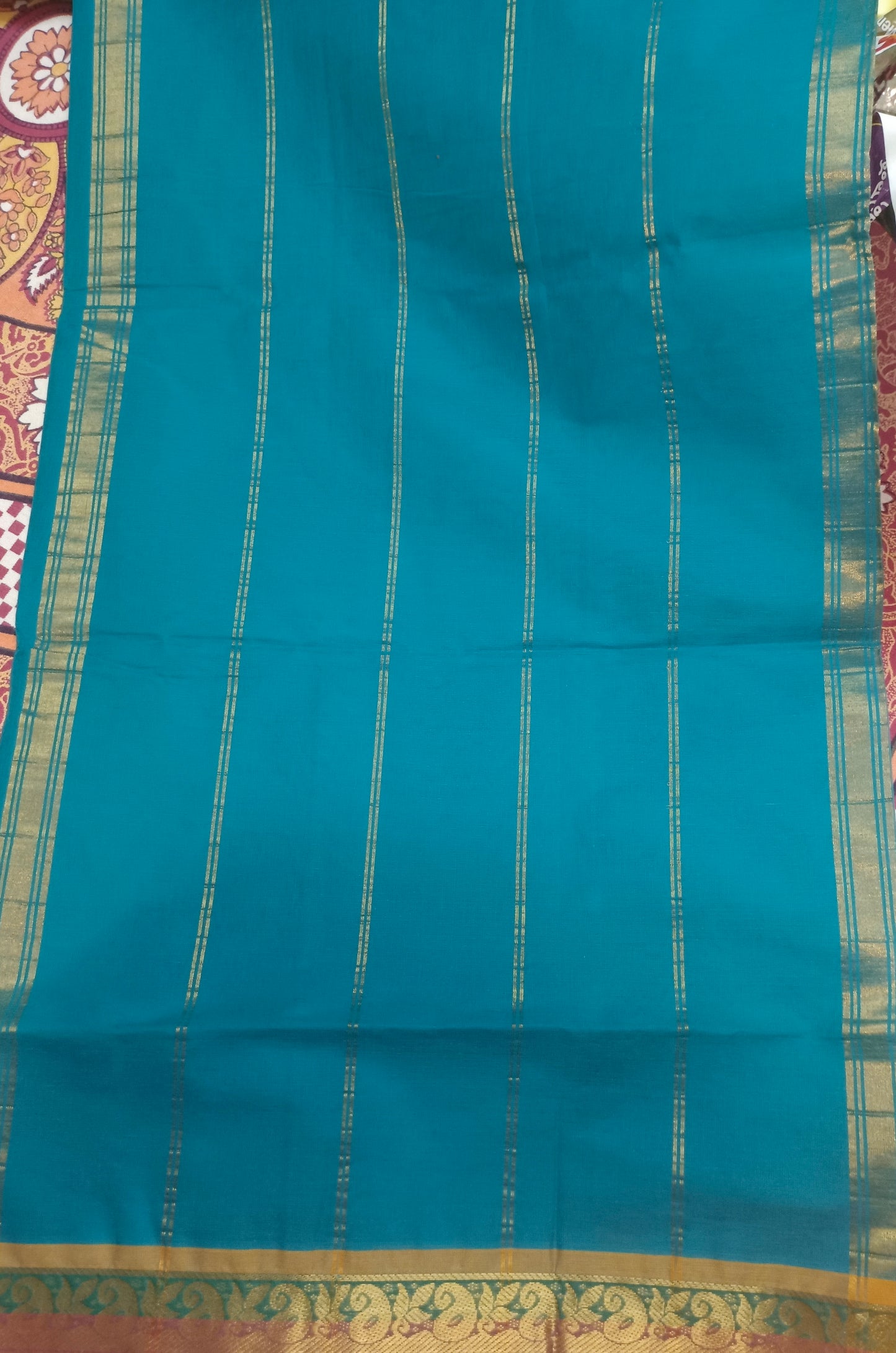 Pure Handloom Cotton Plain Ratnavali Blue colour