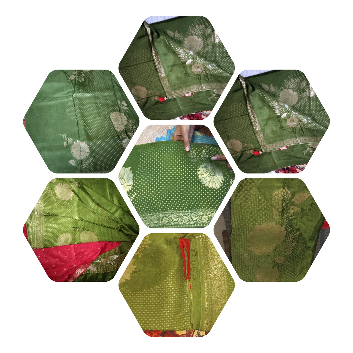 Designer Soft Pattu Saree with Grand Zari & Boota - Mehandi Green Red Blouse