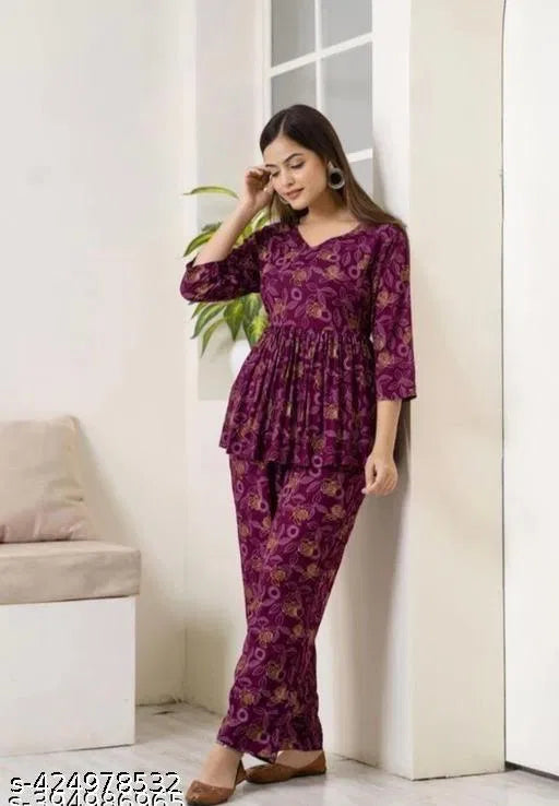 Women's Printed Co-Ord Set, Co-Ord Sets For Girls and Women