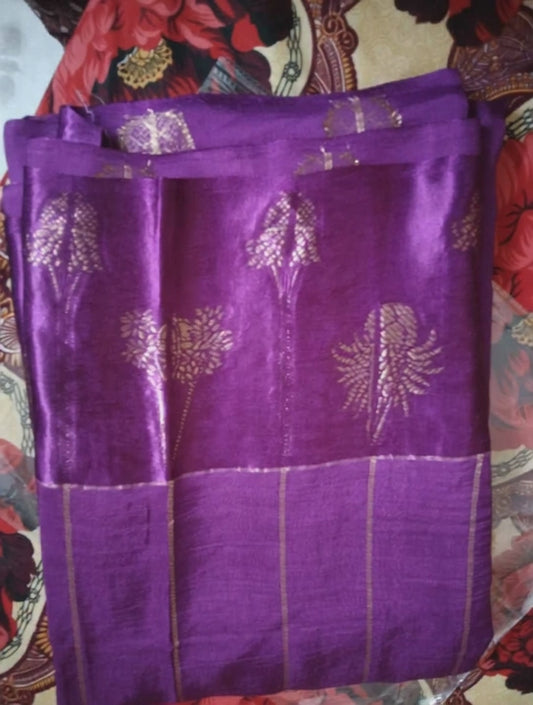 Dart Voilet Colour Party Wear Super Soft Saree