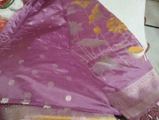 Pure Duplin Banaras Light Rose Pink Colour