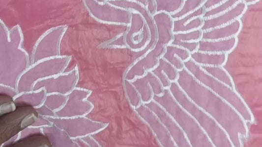 Shimmer Crush Georgette Super Duper Hit very light weight Saree Flowers and Birds Design